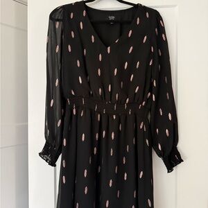 MSK Black Dress with Pink Accents